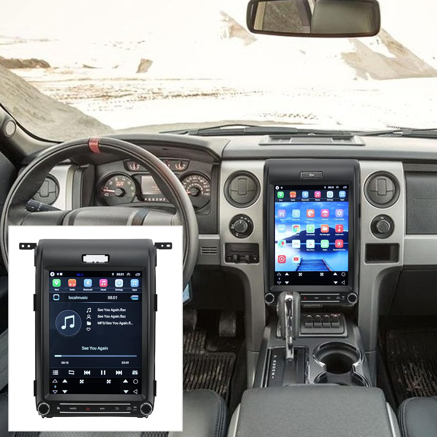 kimiss car player 12 1in 1080p hd touch screen car stereo bluetooth4 0 wifi quad core gps navigation screen for ford raptor 2g ram 32g rom