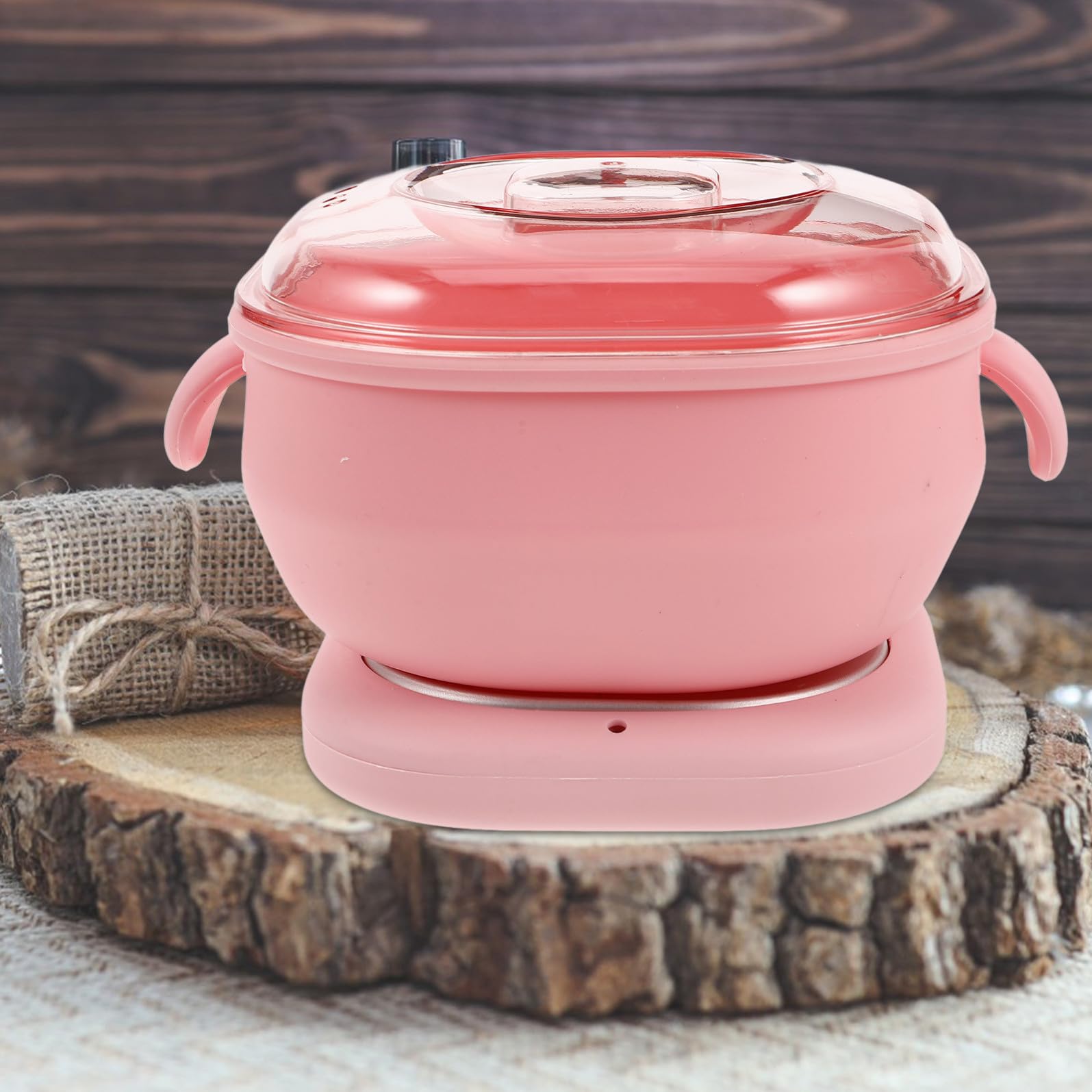 HOMSFOU Scaldacera P rosa Portatile Rosa in Silicone Pieghevole per Depilazione, Facile da Pulire Riscaldamento Rapido e Uniforme, per Gambe e Braccia a