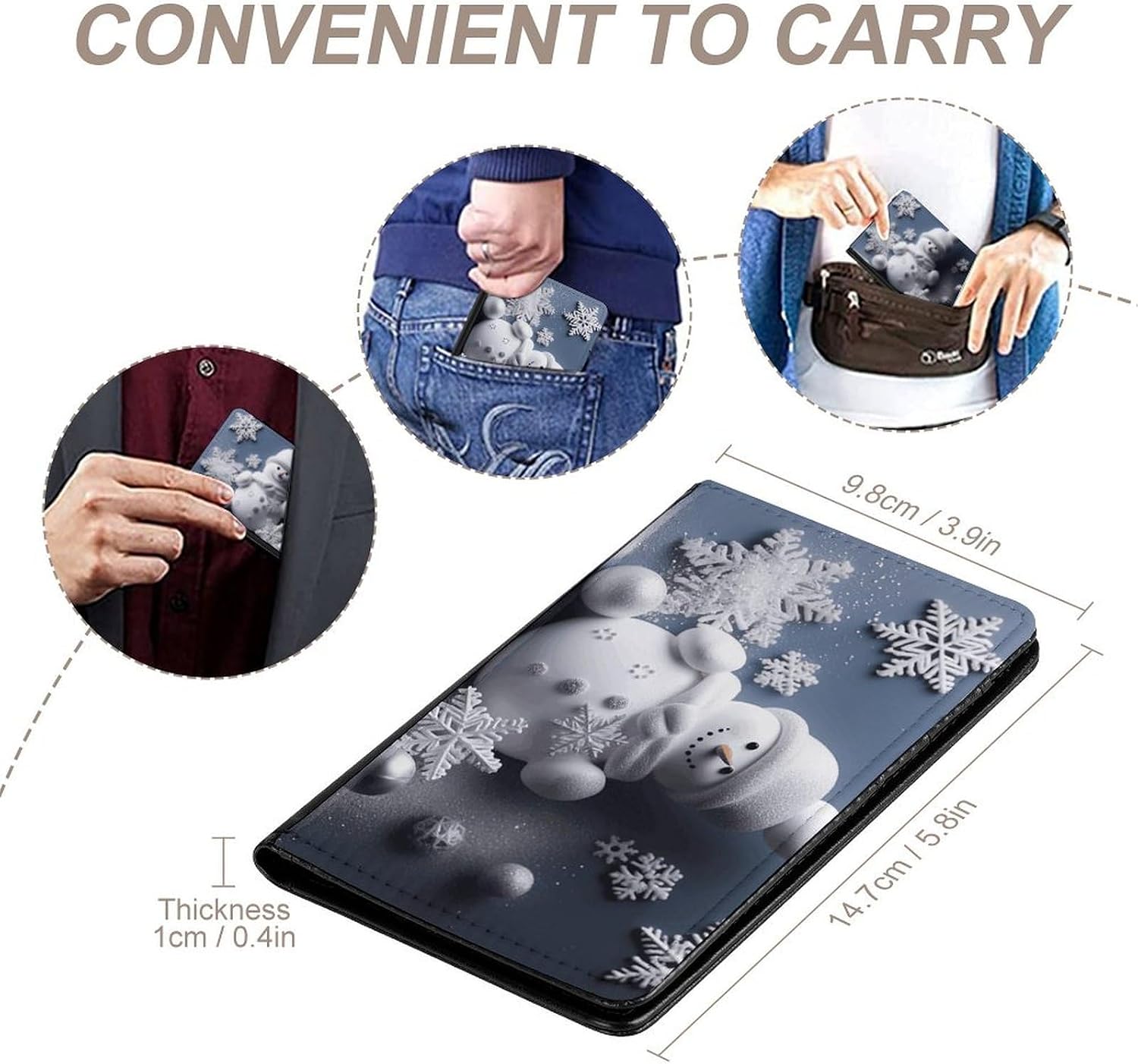 Snowman Stars And Snowflakes Passport Cover Leather Passport Holder Cover Slim Travel Wallet Case for Passport Credit Cards ID Cards Boarding Passes Tickets Waterproof Travel Document Organizer