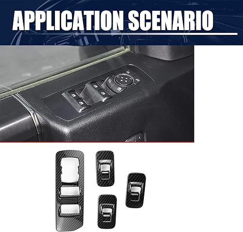 Miniatura 5 de Cubierta de panel de interruptor de fibra de carbono para Ford F150 2015 2016 2017 2018 2019 2020 Accesorios