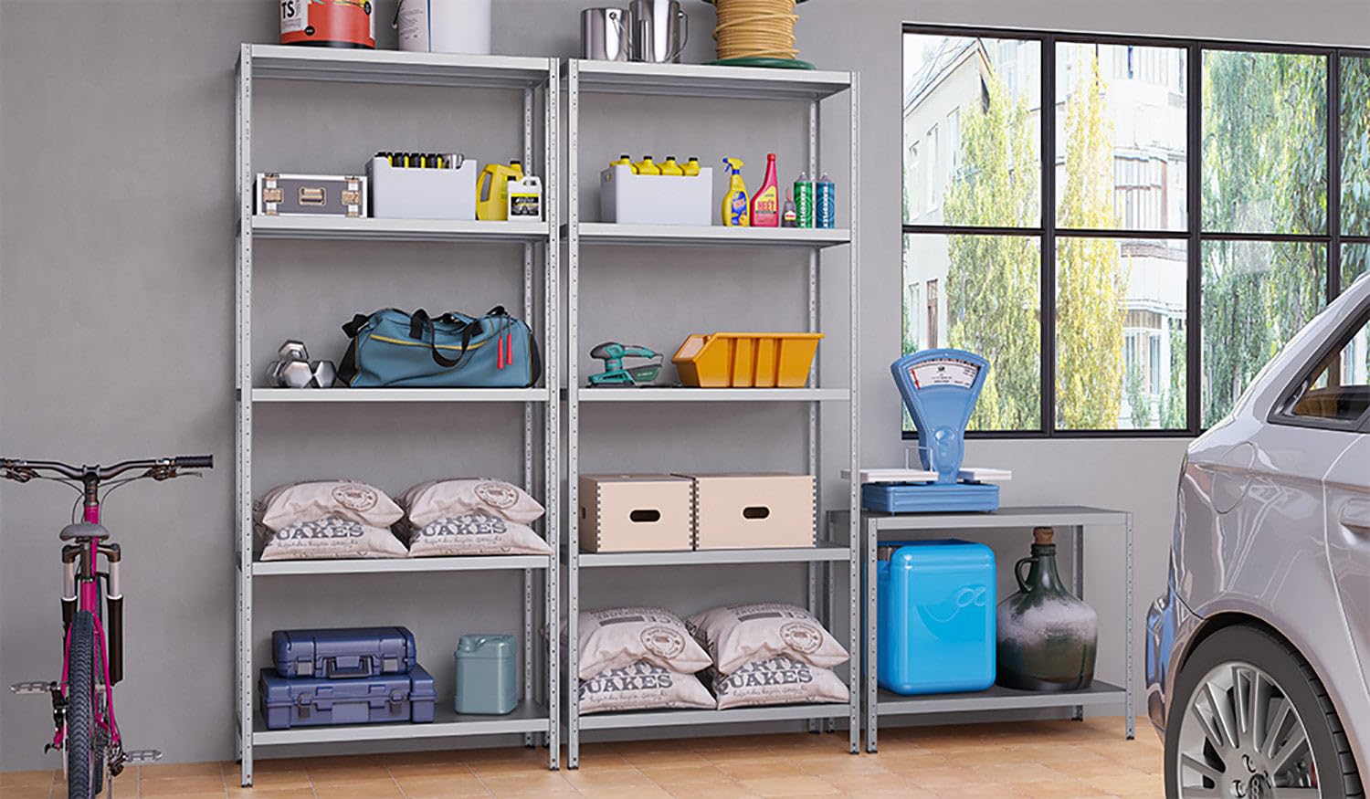 Bonussi Scaffale in Metallo 5 Ripiani 120x60x195 cm Maciste Zincato