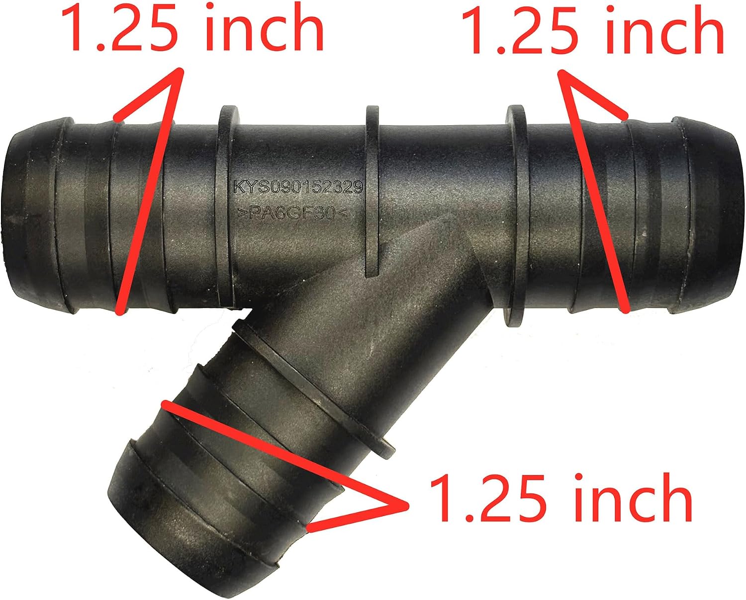 1.25" x 1.25" x 1.25" Fitting,Radiator Coolant Hose 3 Way Connector,Heater Y-Joint Diverter,Water Pipe Splitter Kit for Chevrolet,Ford,MINI,Edge,Ram,GMC,Jeep,Buick,Dodge,Chrysler,BMW,Audi,VW,Benz,32mm