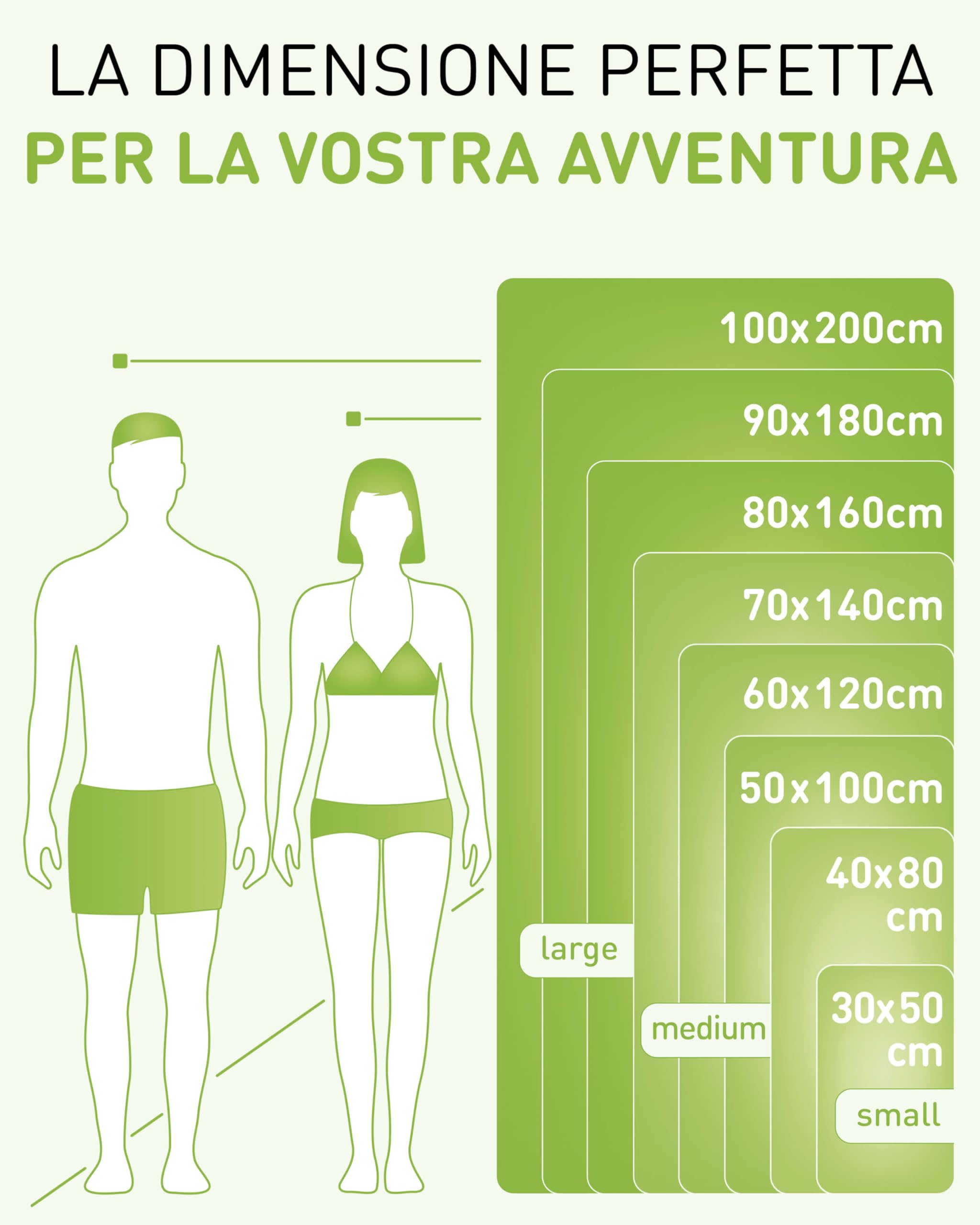 Fit-Flip Asciugamano microfibra - asciugamano palestra compatto e ultraleggero - asciugamani microfibra - il perfetto telo mare microfibra grande - ottimale per viaggio, sport e palestra
