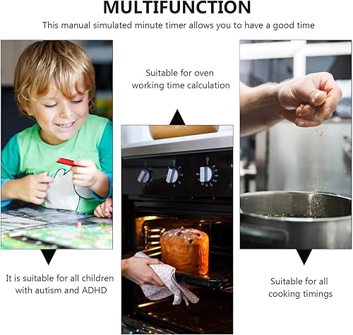 Miniatura 6 de DOITOOL Temporizador de cocina, diseño de olla de cocción de cuerda  Temporizador visual de 60 minutos, temporizador de cocina mecánico,