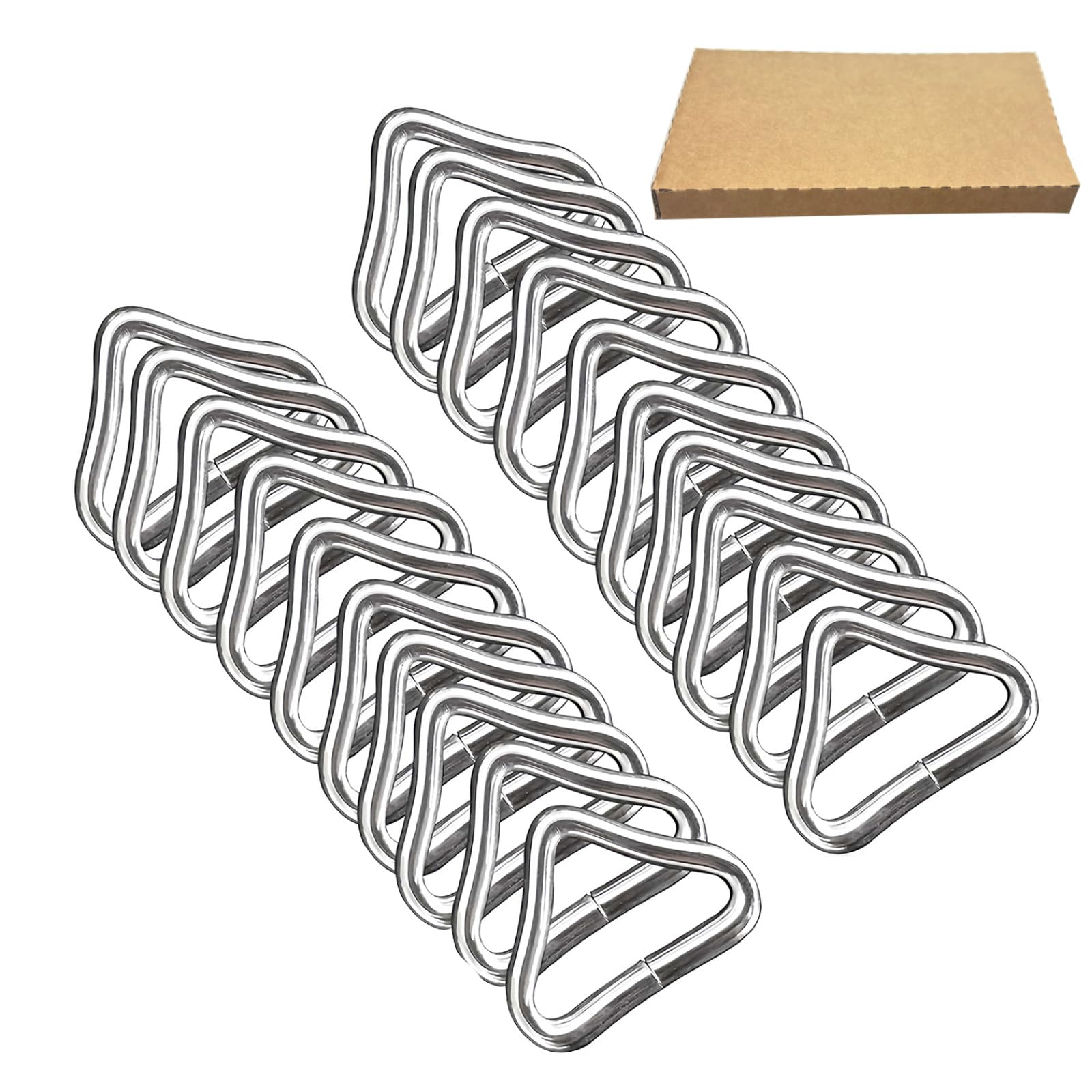 Abiphop 20PCS Trampoline Triangle Buckle Stainless Steel Triangle Ring Buckle V- Rings for Trampoline Replacement Parts Bag Trampoline Mat Craft
