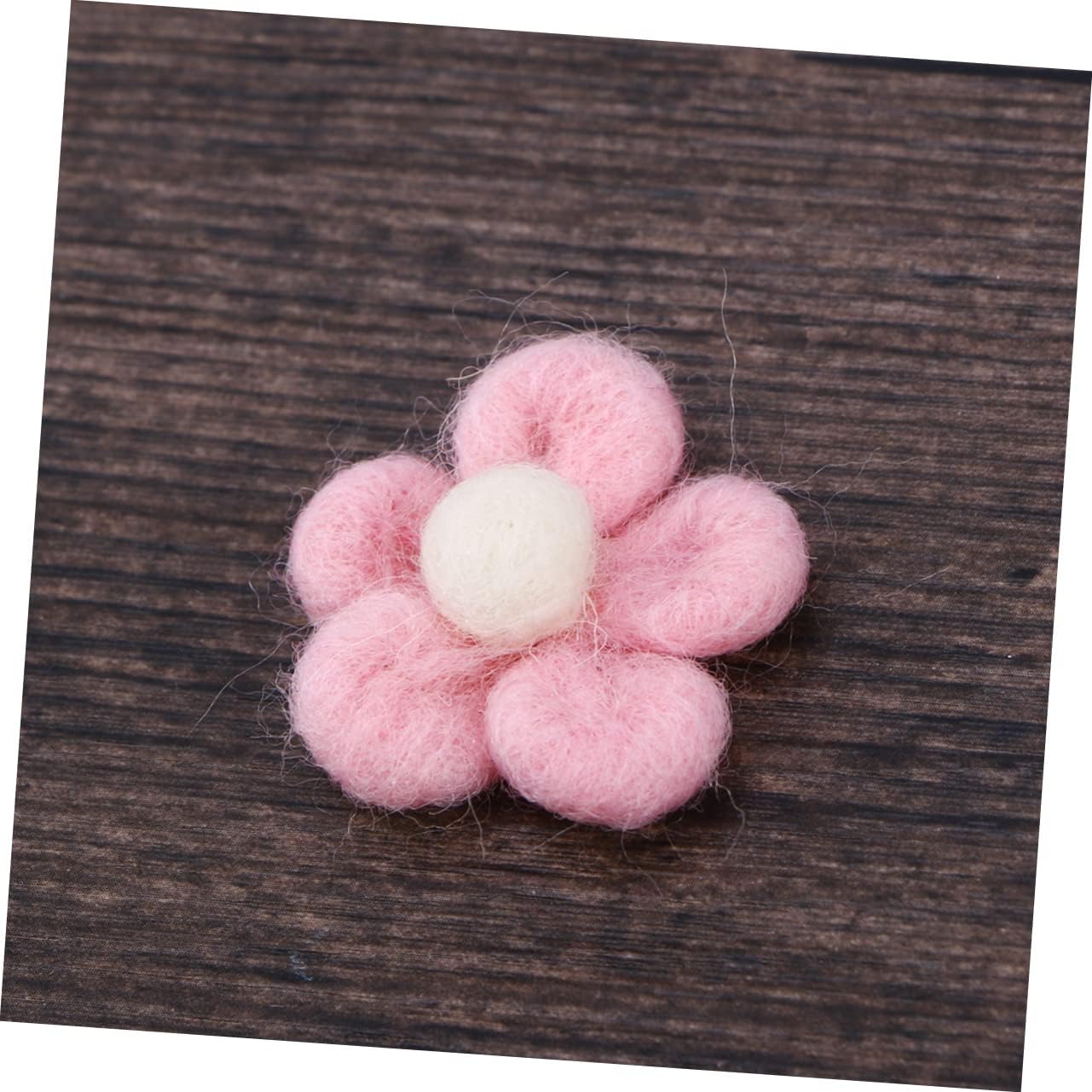 Colorful Wool Felt for Hairpins and Crafting Five-Petal Flower Material for Boys and Girls Christmas Decorations and Accessories