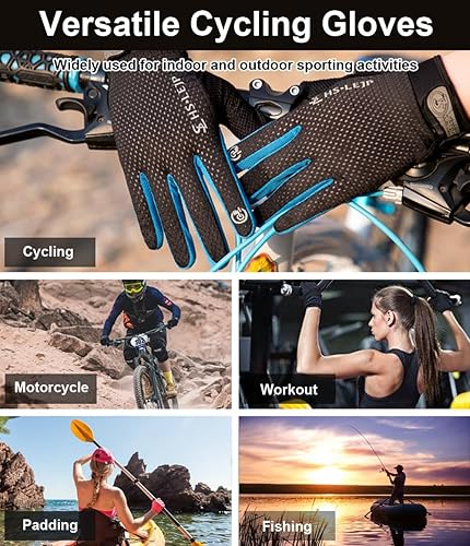 Miniatura 7 de Guantes de ciclismo de dedo completo, guantes de bicicleta de montaña, guantes de MTB para pantalla táctil, guantes de ciclismo para hombres