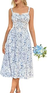 SCARLET DARKNESS Damen Viktorianisches Blumenkleid Sommer Trägerkleid lang