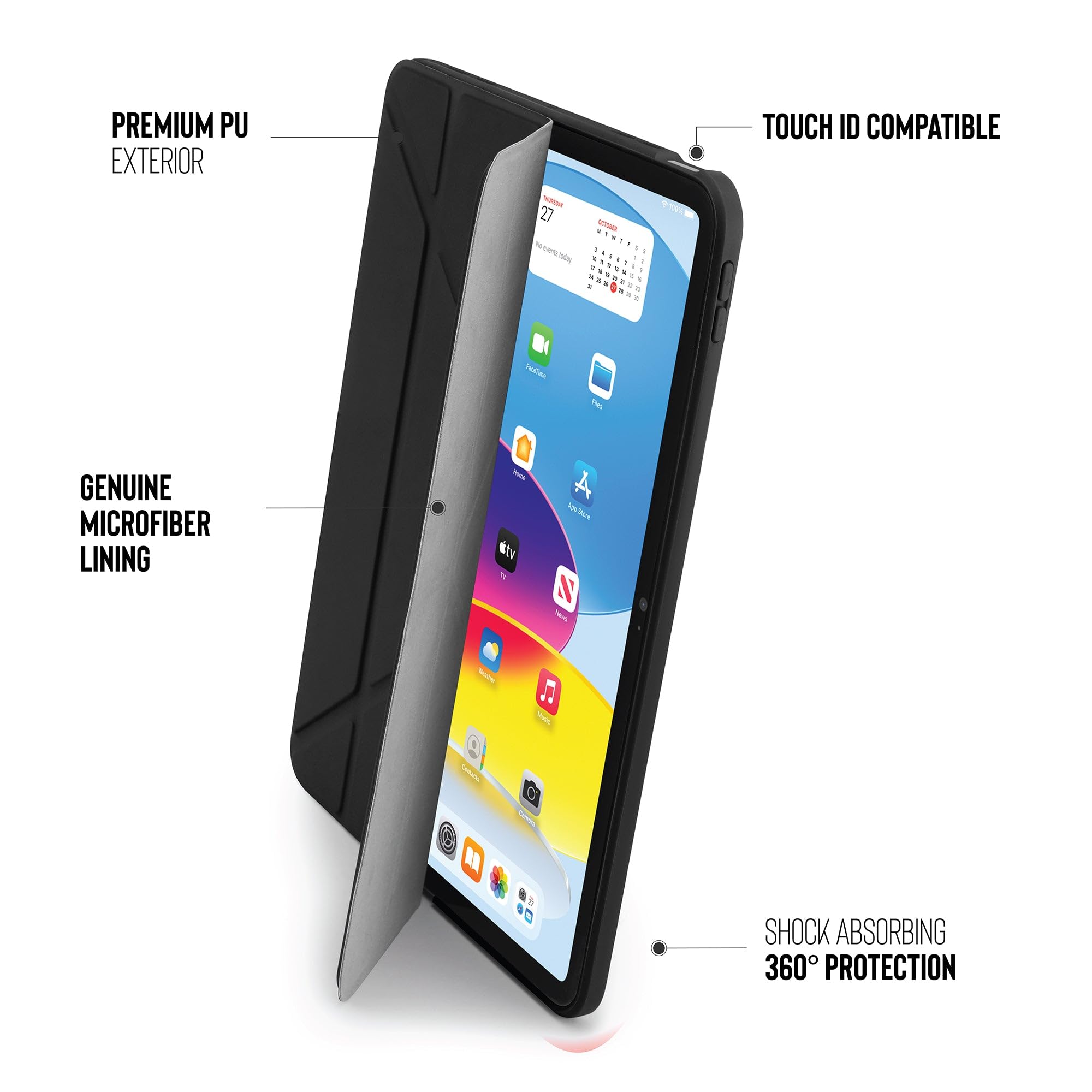 Pipetto P052-49-V custodia per tablet 27,7 cm [10.9] Custodia flip a libro Nero (Pipetto iPad 10.9 [10:th gen] Origami)