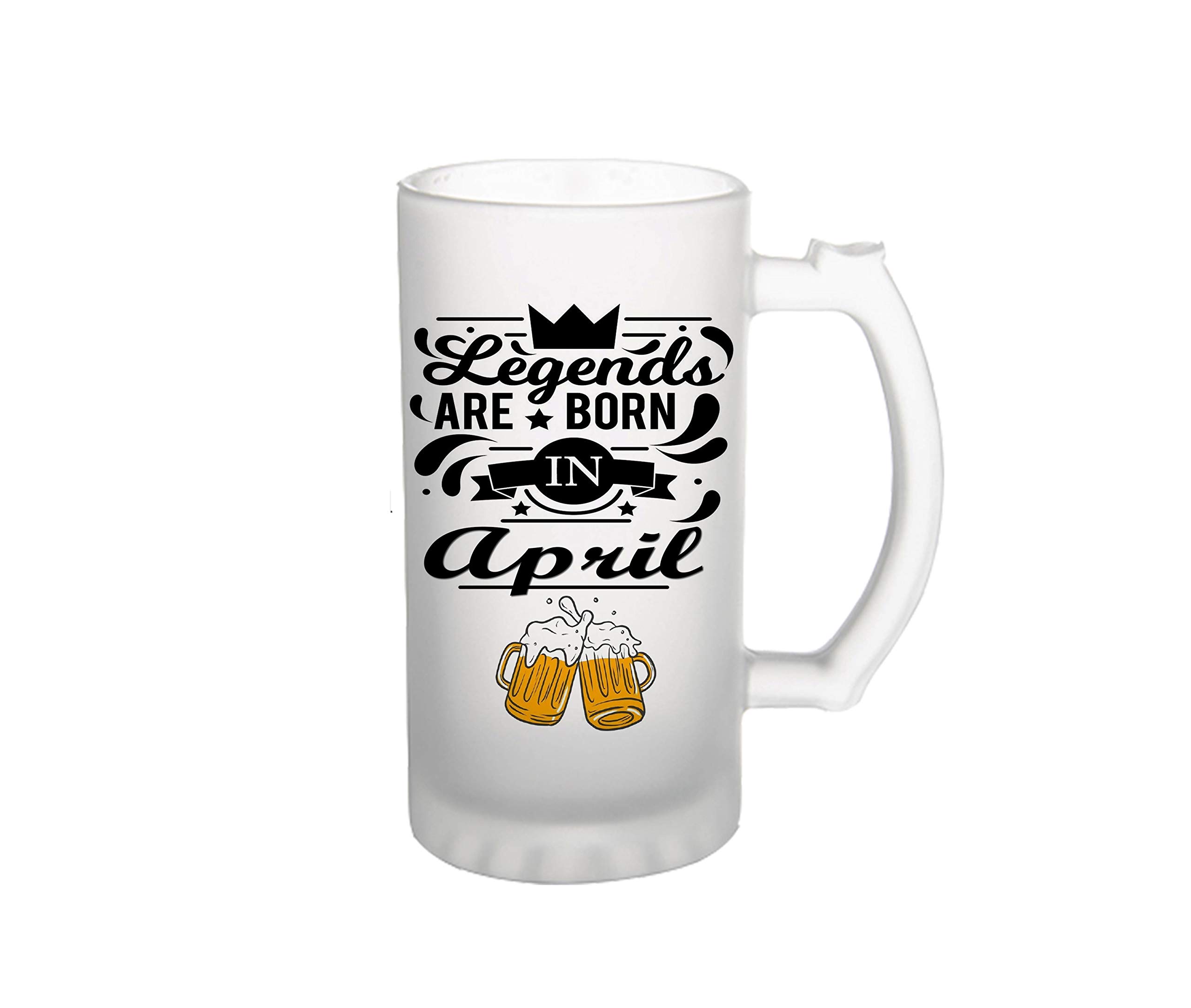Vesh Bhusha Printed Birthday Month Quote Beer Glass Mug for Friends, Family and