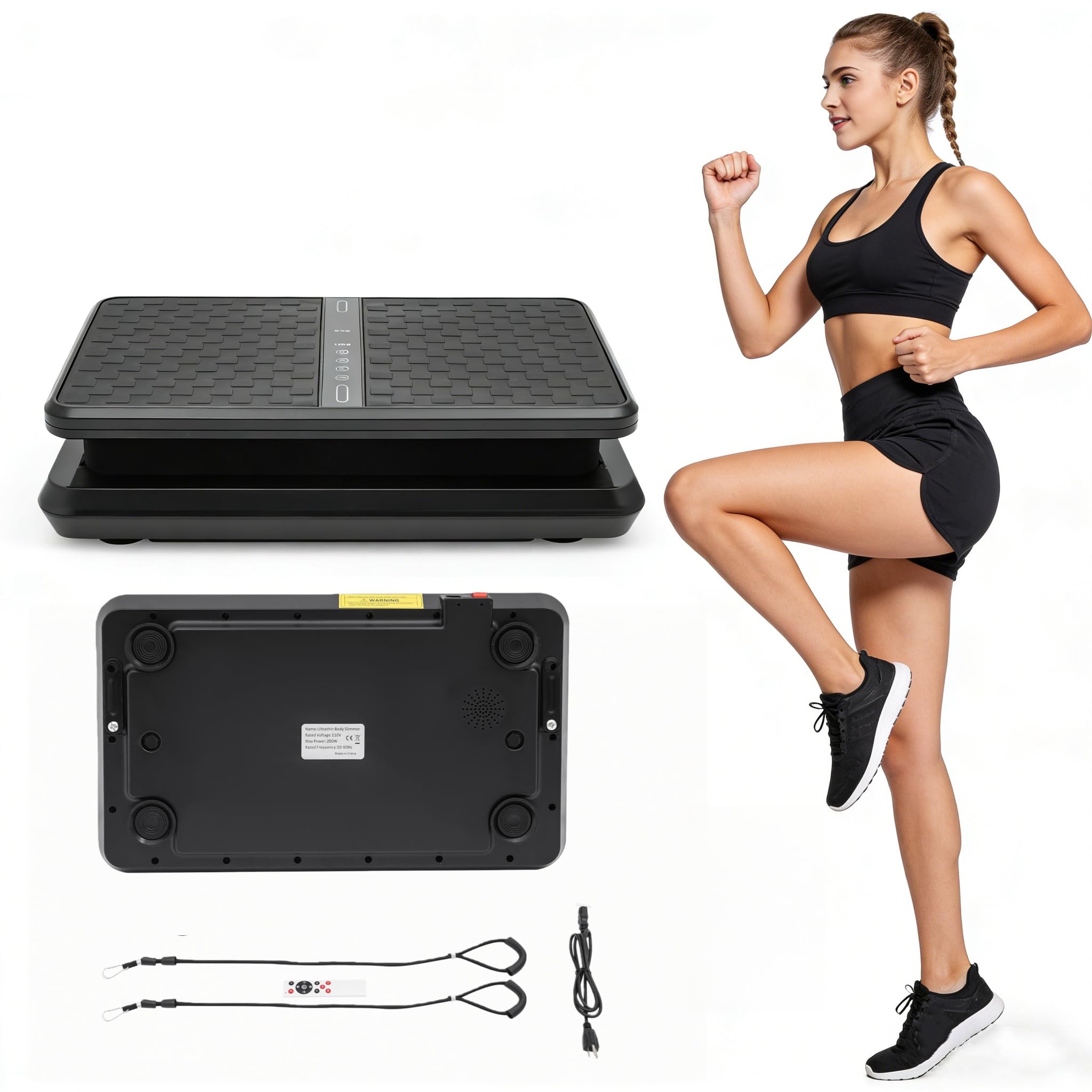Vibration Plate Exercise Machine with Remote Control 330 lbs Capacity 99 Speed Levels Vertical Vibration Platform for Full