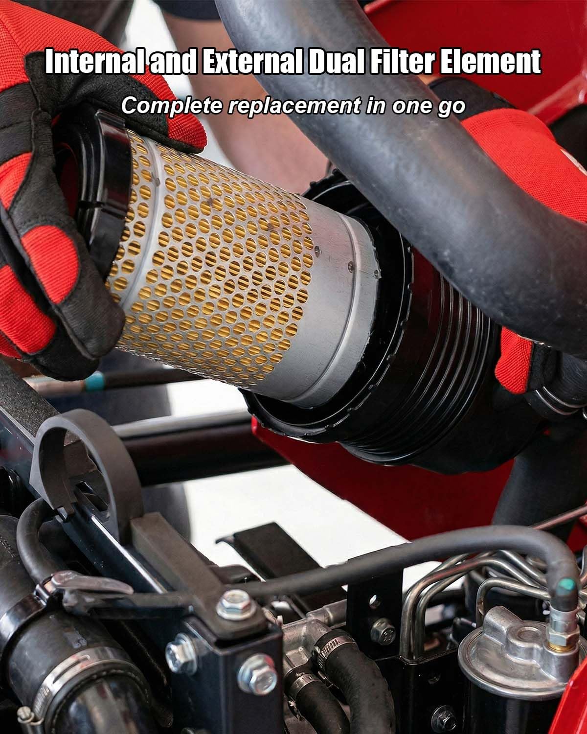 7067437M1 7067436M1 Air Filter Kit Compatible With Massey Ferguson 1735M 1736 1742 1754 1758 1759 1740M 1835M 1840M, Outer and Inner Filters