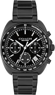 COACH Charter Men's Chronograph Quartz Watch – 39 mm Stainless Steel Case – Link Bracelet – Essential Accessory, Gift for Him