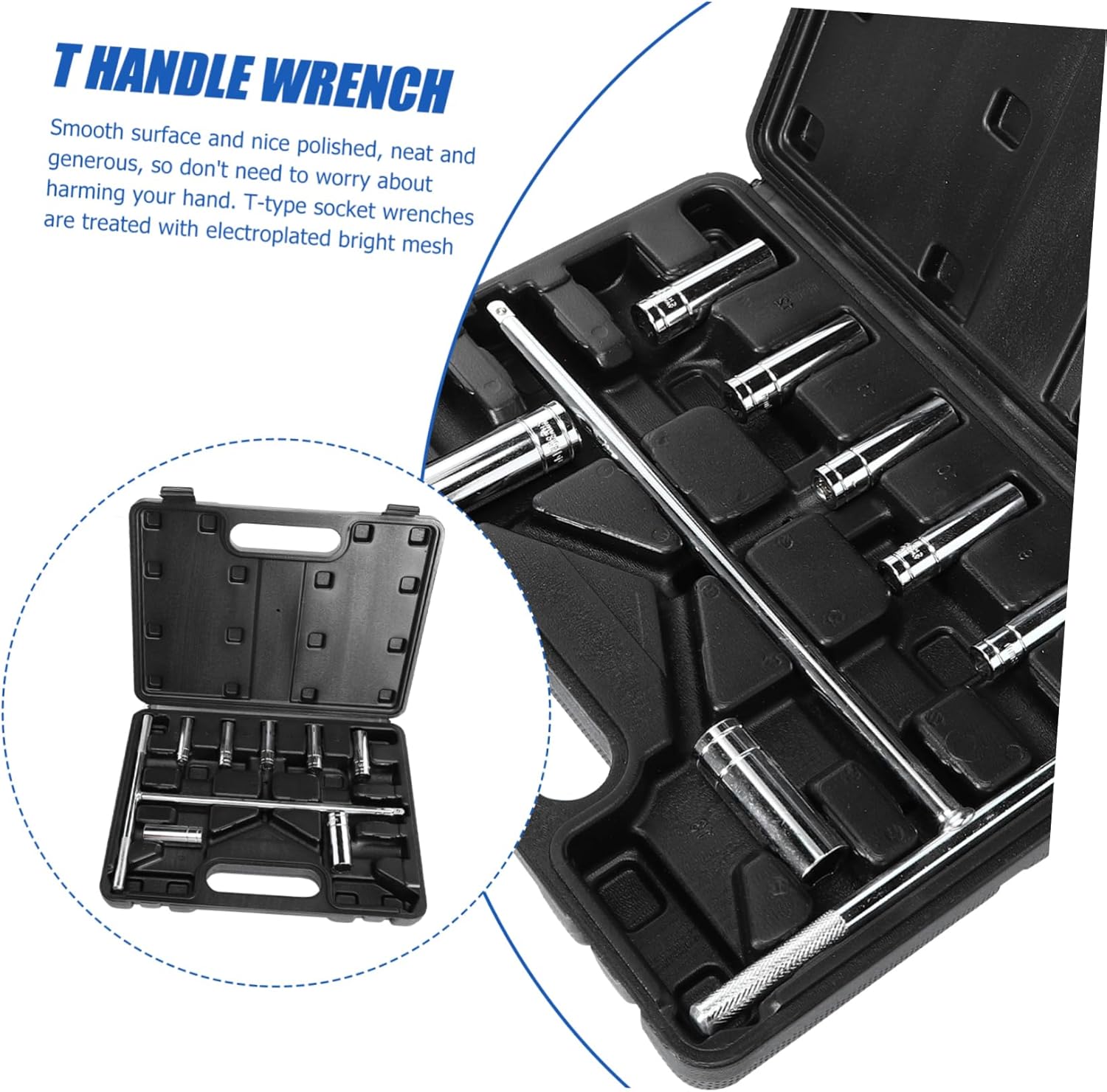 1set Handle Socket Wrench Set Metric Spanner Tools for Home Repair and Mechanic Use Vanadium Construction Easy Torque Application