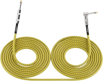 Amazon Mimidi ケーブルギター 6 35mm ギター ベース キーボード 用ケーブル ギターシールド生地編み ノイズレス楽器ケーブル 6メートル イエロー 楽器 音響機器 楽器 音響機器
