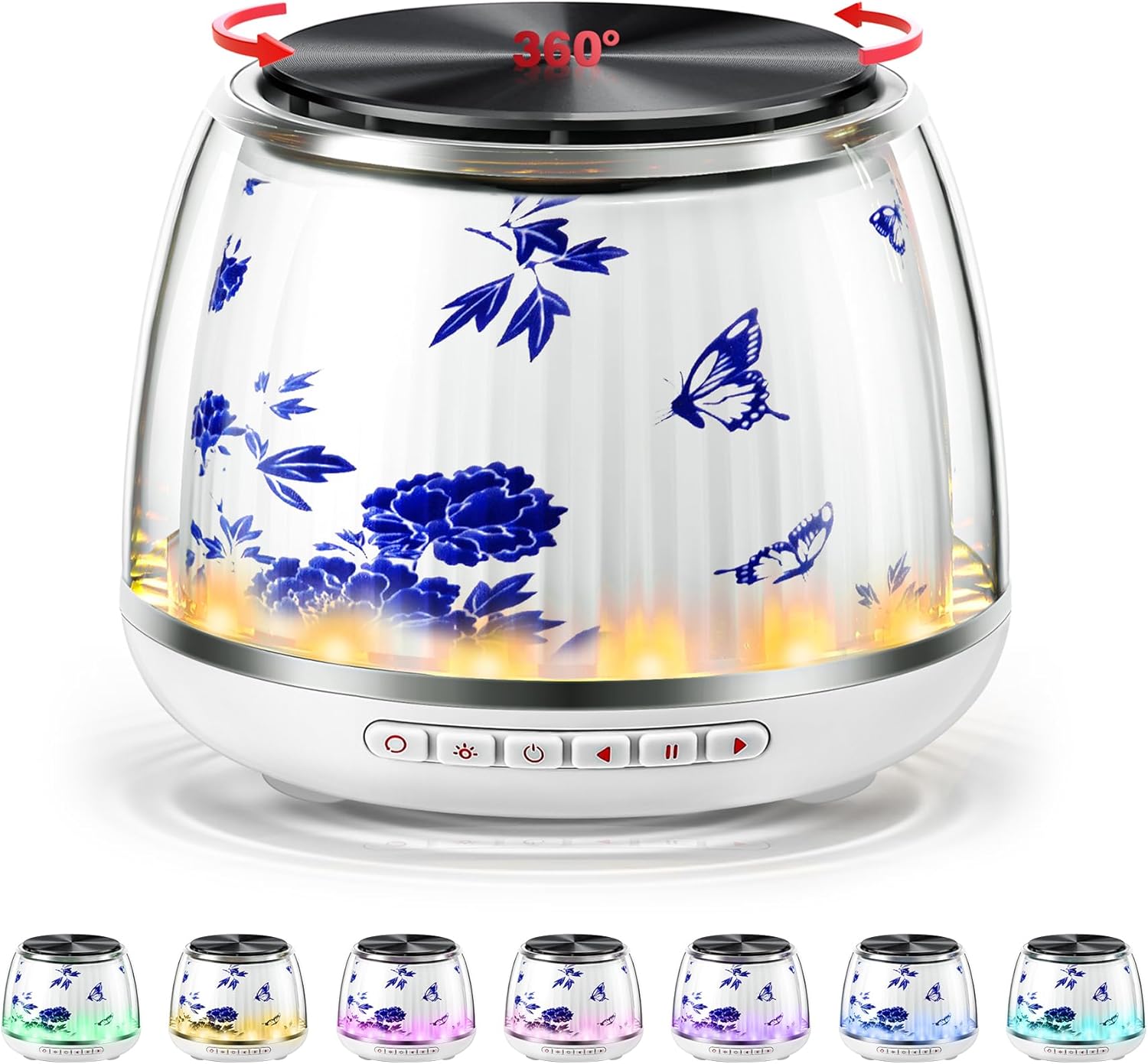 Sound Machine 360° Rotating Display Stand, Sound Machine for Sleep with 7-RGB Lights Bluetooth Speaker, 2600mAh Battery, IP65 Waterproof, Dual Speakers Soothing Sound for Office Home Travel Sound Machine 360° Rotating Display Stand, Sound Machine for Sleep with 7-RGB Lights Bluetooth Speaker, 2600mAh Battery, IP65 Waterproof, Dual Speakers Soothing Sound for Office Home Travel