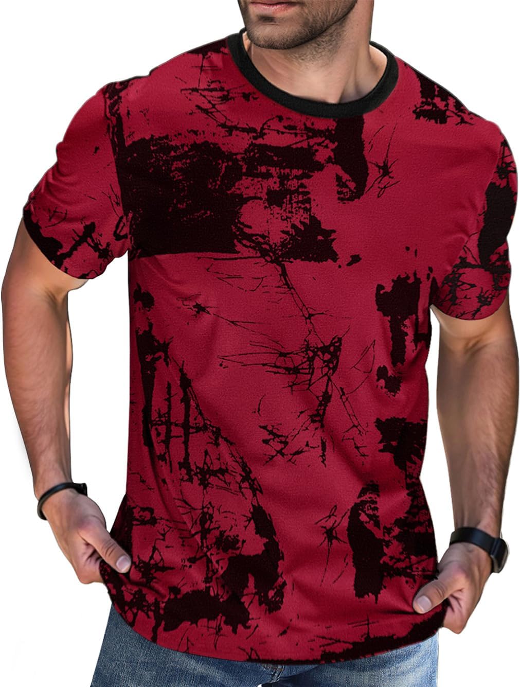 Mens T Shirt UK Fashion Print Graphic Tshirt Hip Hop Casual T-Shirts Short Sleeve Tee Tops Shirts