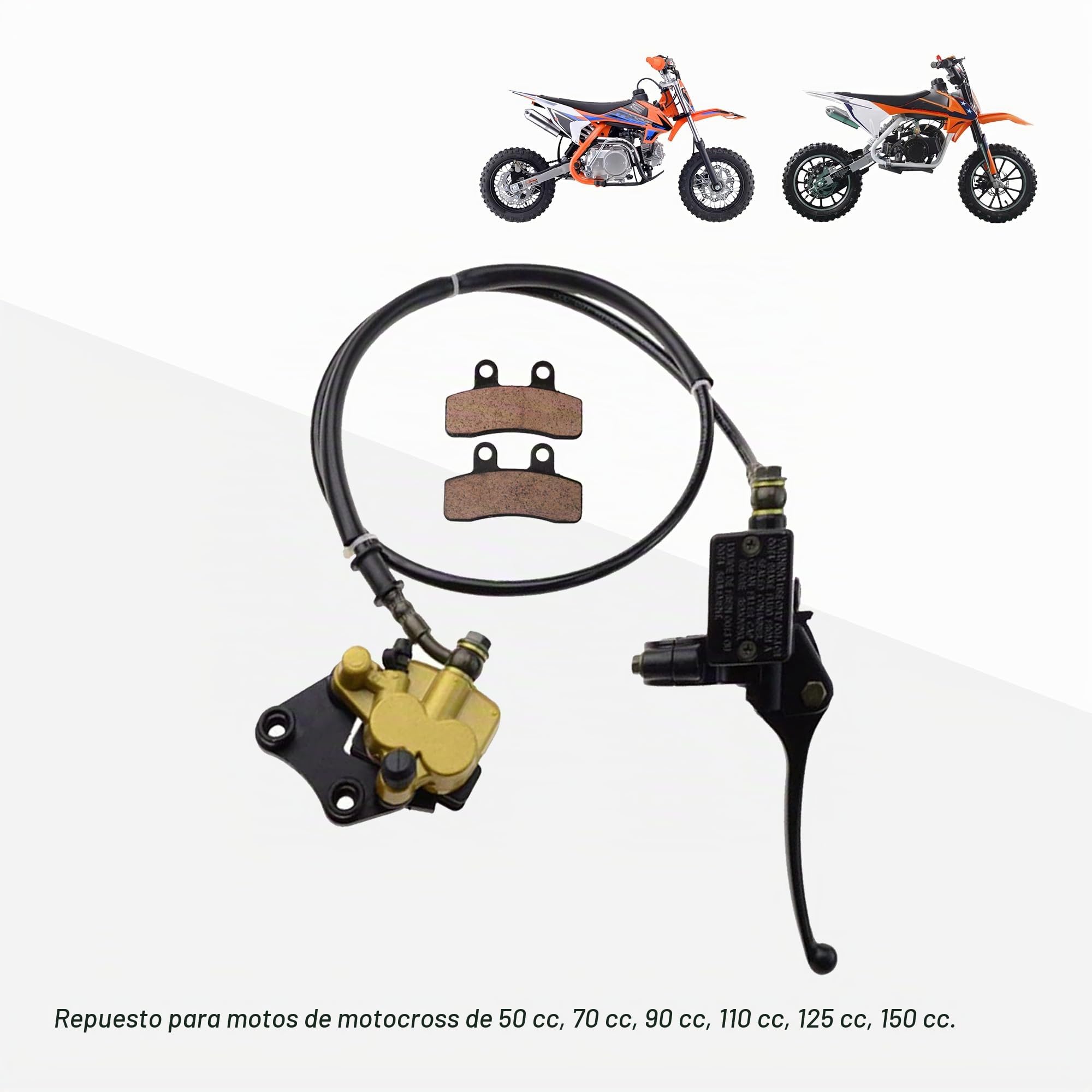 GOOFIT Bomba Freno Delantero Maneta de Embrague Hidraulico Universal Reemplazo Para 50cc 70cc 90cc 110cc 125cc Scooter Quad Atv Moto Pit Bike Motocross
