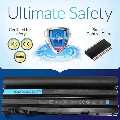 Miniatura 5 de 9-Cell 97Wh M5Y0X Batería para Dell Latitude E6420 E6430 E6440 E6520 E6530 E6540 E5420 E5430 E5520 E5530 Inspiron 4420 5420 5425 7420 7520 N4420