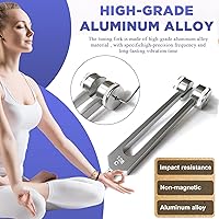 Vista 5 de 128 Hz Pesos de Horquilla de Afinación de Aluminio Grado Clínico Nervio/Sensorial con Martillo de Silicona Negra, Paño de Limpieza y Estuche