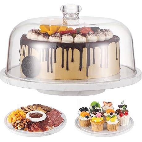 Marble Cake Stand with Acrylic Lid Cover: A Culinary Masterpiece for Perfect Presentations