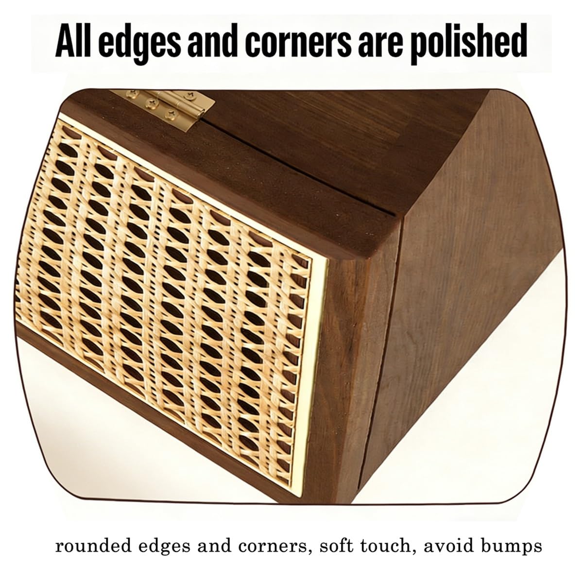 Cache Box Mural - Boîtier Rangement Routeur en Rotin et Bois Massif pour WiFi, Modem, Gestion Câbles, Déco Maison Mid-Century et Rustique