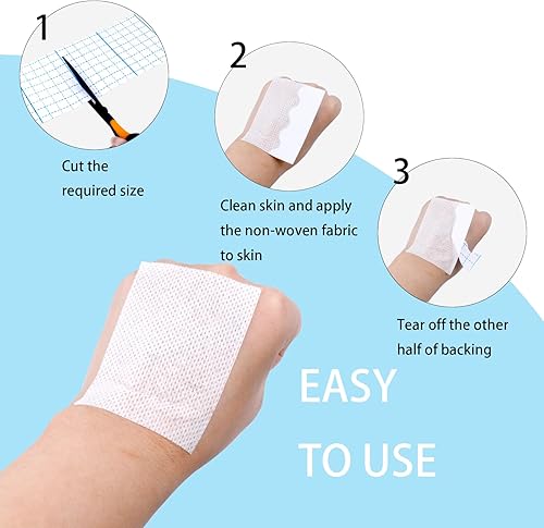 Miniatura 3 de 2 rollos de cinta elástica no tejida de 10.9 yardas, vendajes adhesivos no tejidos, cinta de vendaje transpirable (1.96 pulgadas, 3.14 pulgadas)