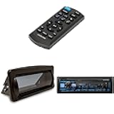Alpine UTE-73BT Mech-Less Digital Media Receiver & Remote with Creative Audio CAMC1B Marine Single DIN Radio Mounting Kit with Retractable Cover (Black)