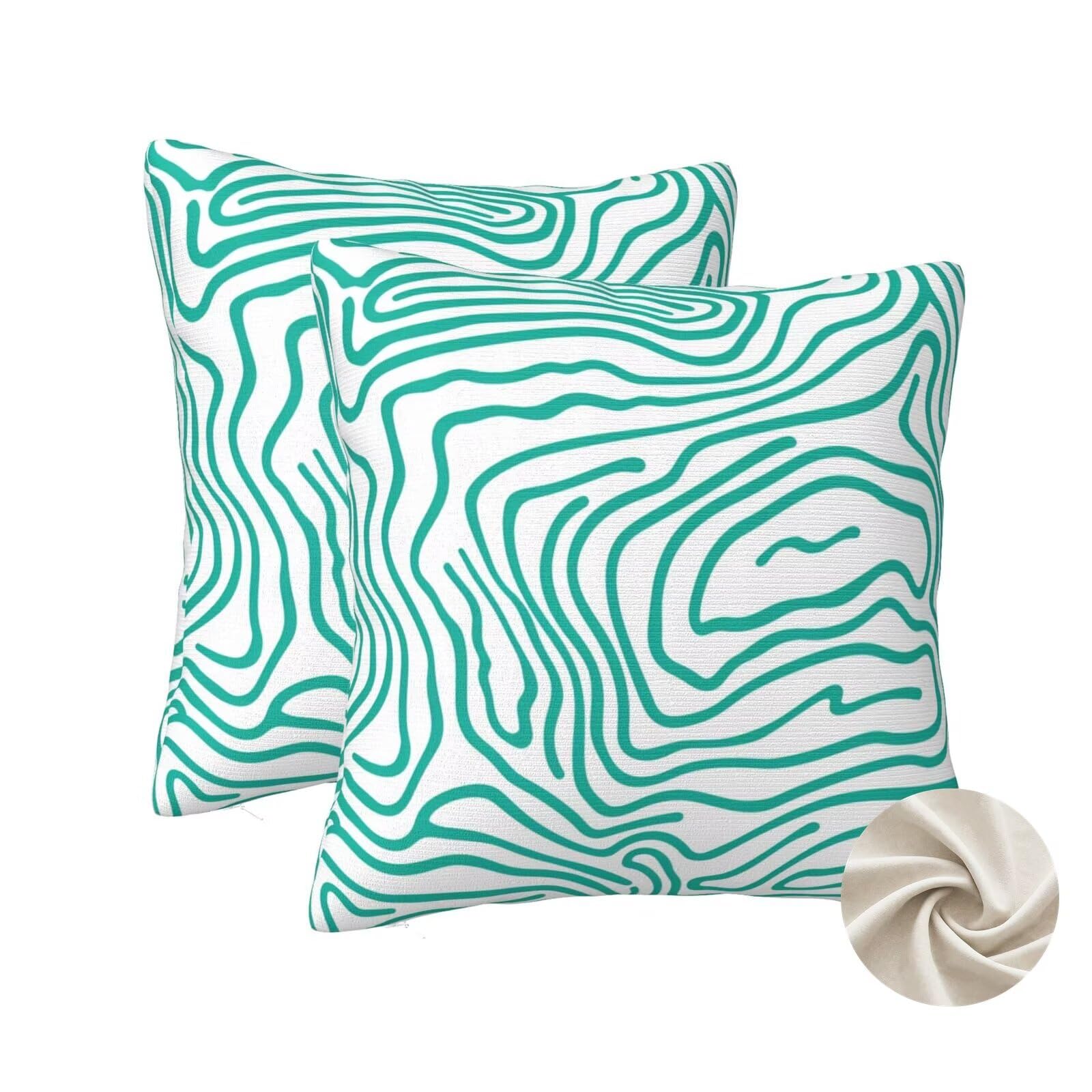 Housses de coussin 70x70 cm lot de 2 gris vert modernes pour canapé et lit