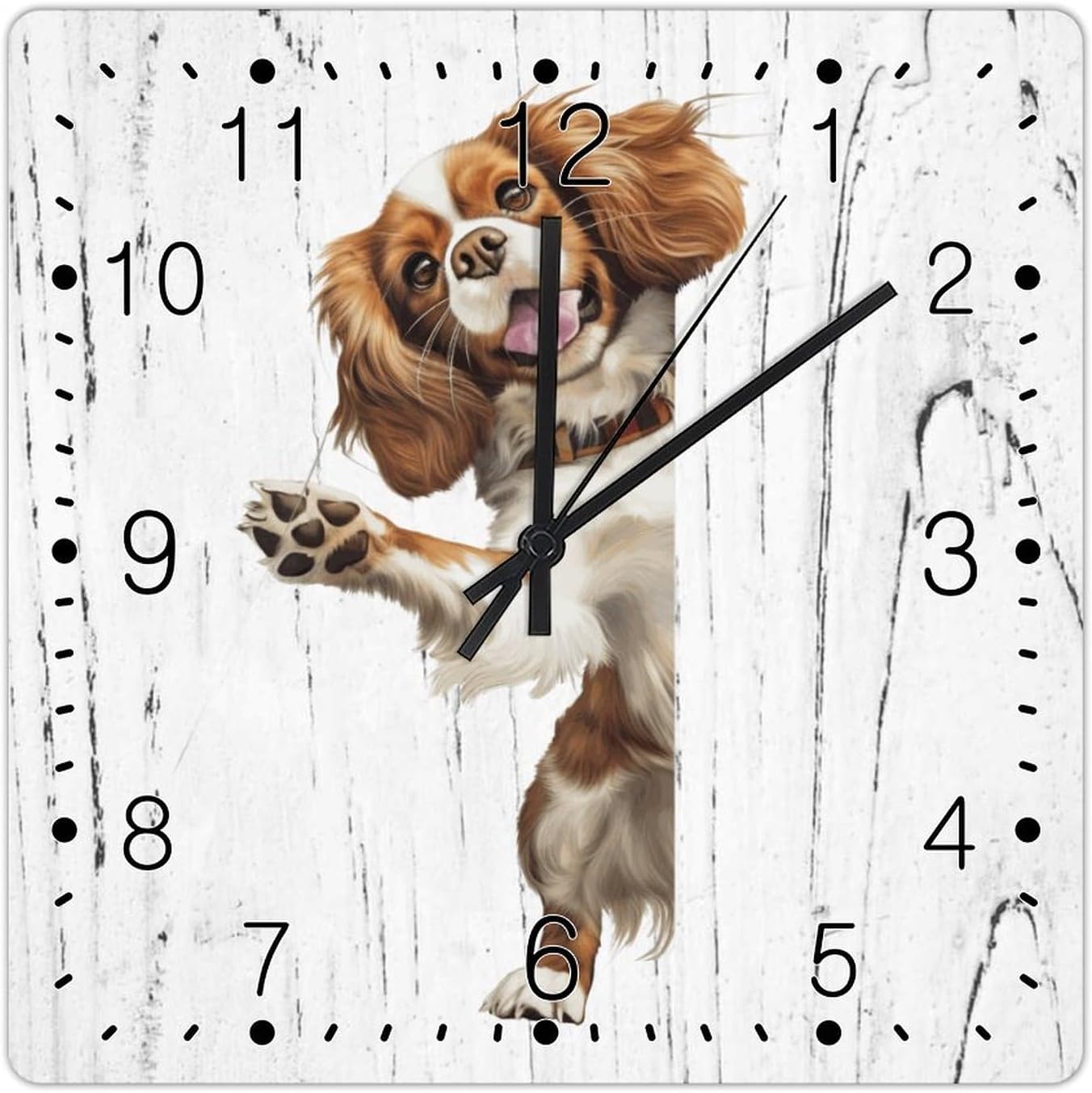 Beagle Clocks Beagle Dog Peeking ASquare Corner Wall Clock Dog Lover Gift Pet Square Art Clocks Non-Ticking Silent Wall Clock for Home Living Room 12x12in Housewarming Gift