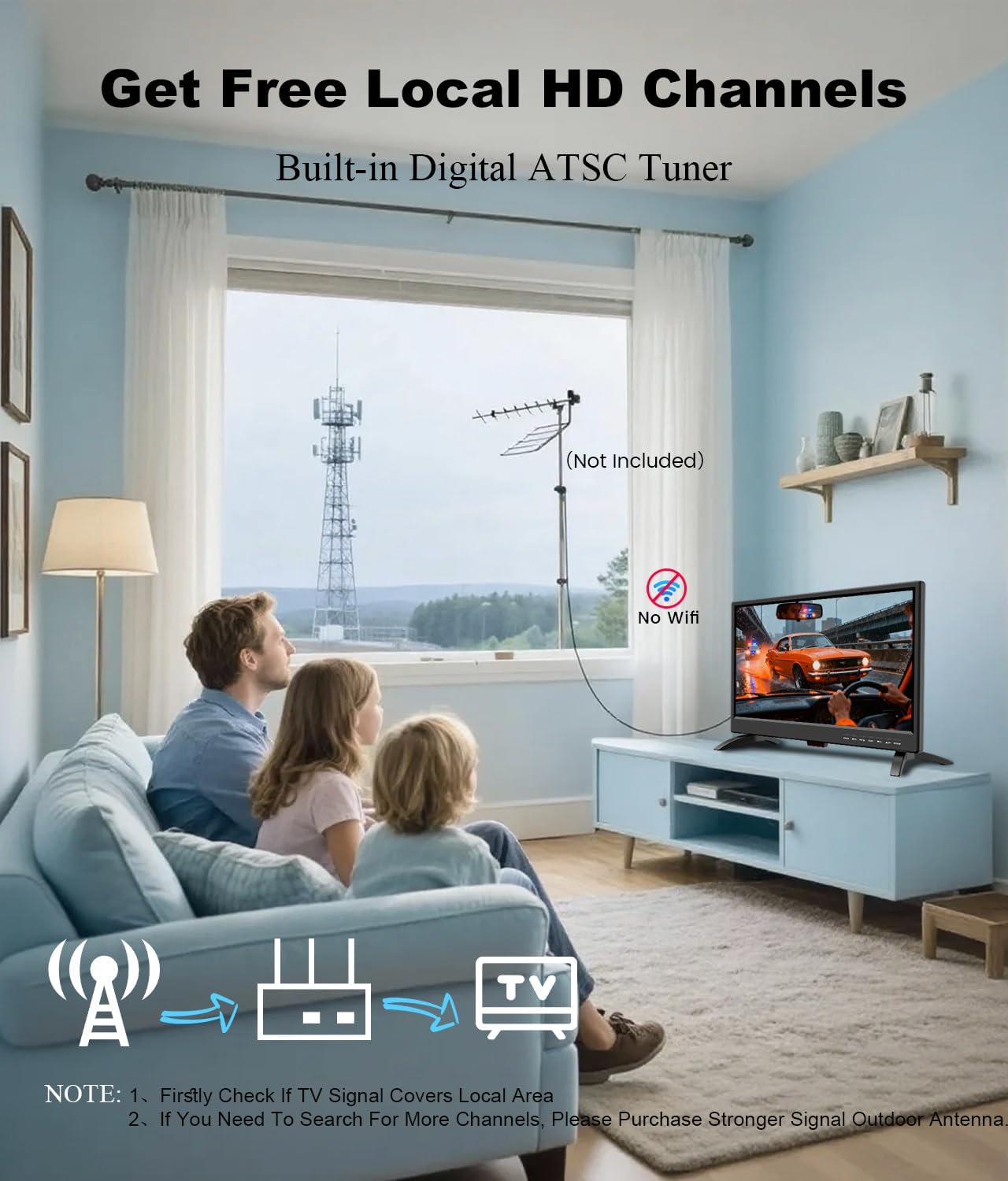 19 Inch LED Widescreen TV with Digital ATSC Tuners HDMI/VGA/RCA/USB, 19 Inch Flat Screen TV w/Built in Dual Speakers for Kitchen and RV Camper(No Smart Telesivion) 4 71B02TUBXOL. AC SL1500