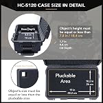 Lykus HC-5120 Waterproof Hard Case with Wheels and Customizable Foam, Interior Size 51.6x28.8x18.5 cm, Suitable for Camera, Lens, Drone, Mic, Flashlight, Projector, Electronics, Tools, and More