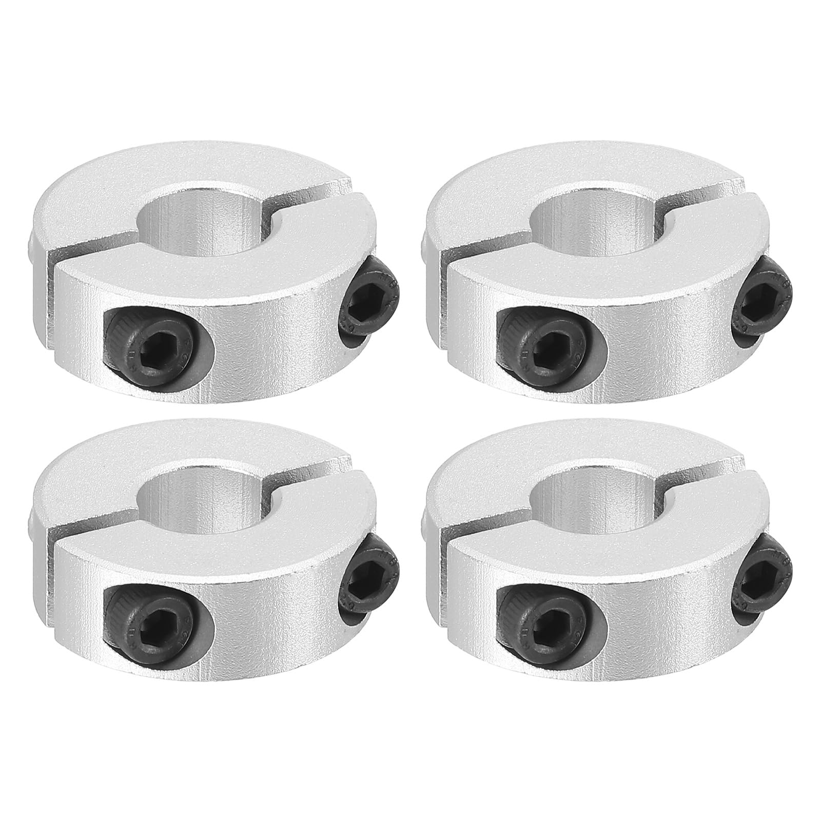 PATIKIL Bore 12mm Double Split Shaft Collar 30mm OD 10mm Thickness, 4 Pack Aluminum Alloy Locking Collar Clamp Style with Set Screw for Machine Tools