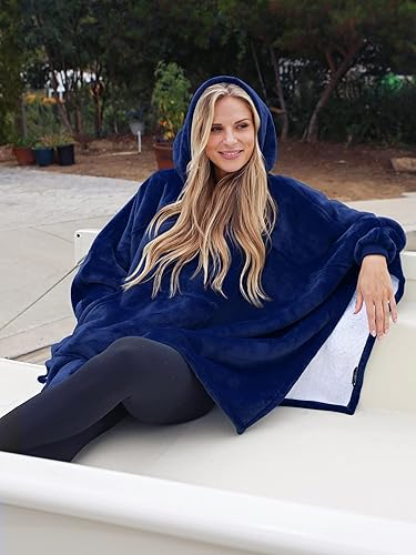 Miniatura 10 de Tirrinia Oversized Hoodie Blanket Batwing Sleeve Sweatshirt Cozy Sherpa Huge Wearable Blankets Gift for Adults Women