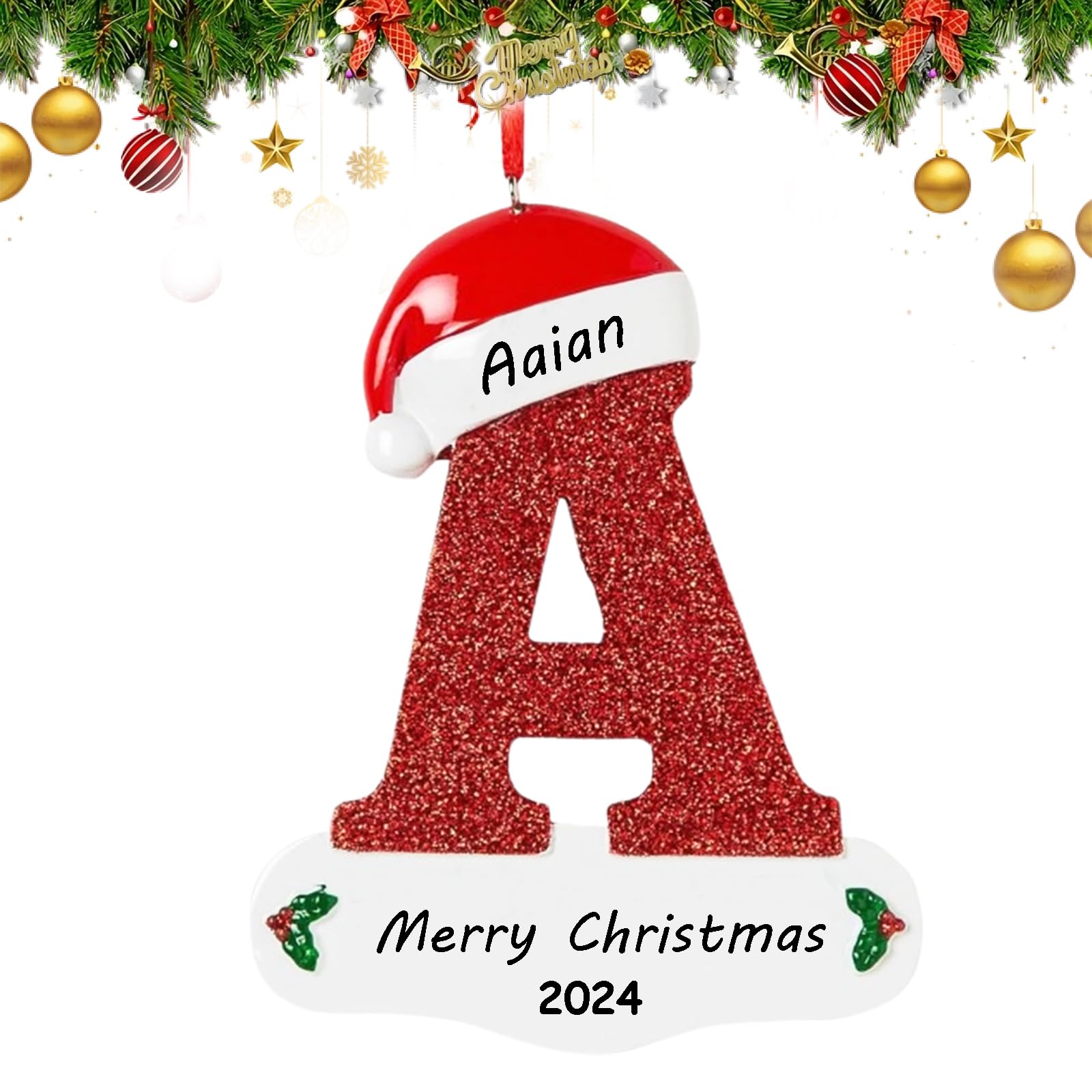 Christmas Tree Ornaments,26 Pcs Christmas Stockings Letter