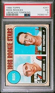 1968 Topps #247 Johnny Bench/Ron Tompkins Cincinnati Reds MLB Baseball Card (RC - Rookie Card) PSA 3 VG