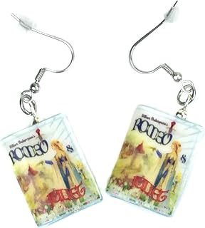Romeo and Juliet Shakespeare Clay Mini Book Hypoallergenic Hook Dangle Stainless Steel Earrings
