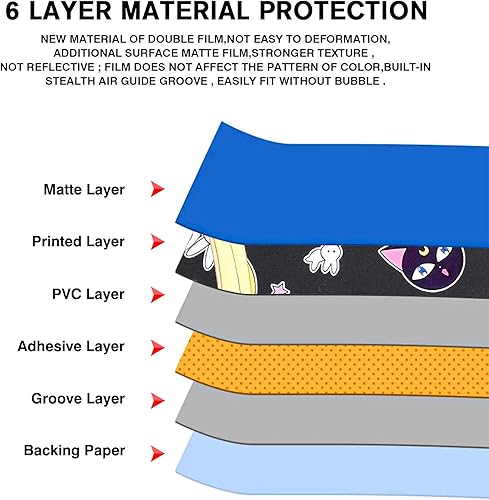 Vista 7 de DLseego Calcomanía para Switch Skin Pretty Pattern Full Wrap Skin Protective Film Sticker Design para Switch-Black Sailor Moon