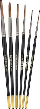 Custom Shop Set of 6 Lettering Quill Brushes for Sign Painting, Sizes XL, LG, MED, SM, XSM, XXSM - Brush Bristle Blend of Squirrel Taklon Hair, Professional Paint Pinstriping Striping Letter Lines Art