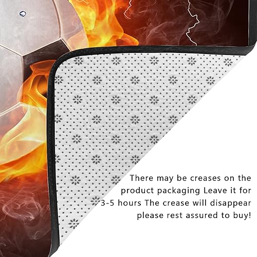 Miniatura 4 de Alfombra de esponja lavable para niños y niñas, dormitorio, sala de estar, balón de fútbol, deportes contra incendios y agua, alfombra