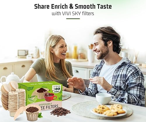 Miniatura 6 de VIVI SKY Filtros K Cup desechables con tapa, 100 filtros de café, filtros de papel K Cup para cafeteras Keurg de una sola porción 1.0 y 2.0 cápsulas