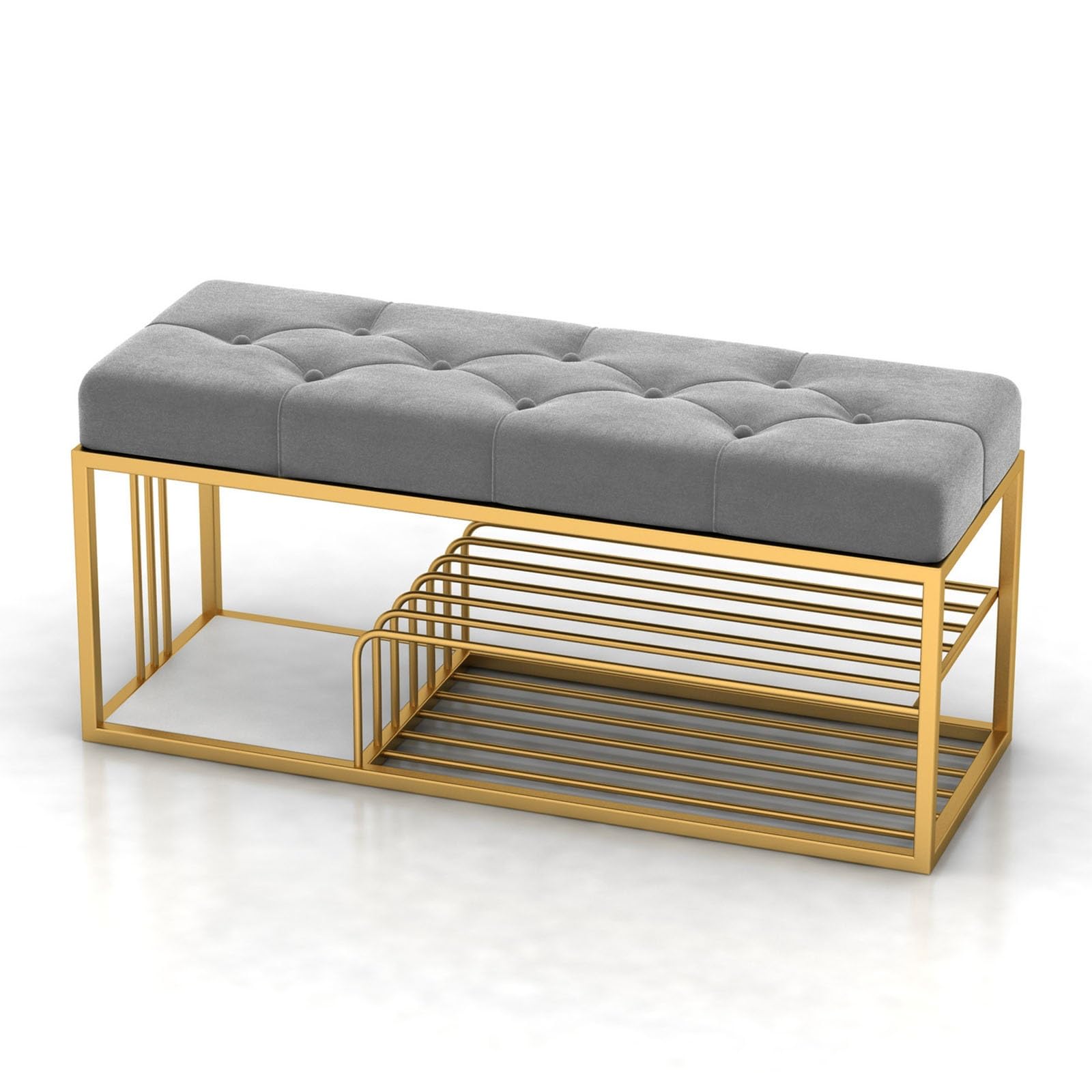 GHFXSCV Storage Bench with Cushioned Seat, Entryway Shoe Cabinet, Upholstered for Living Room, Hallway & Bedroom (Color C, 31.4"/80cm)