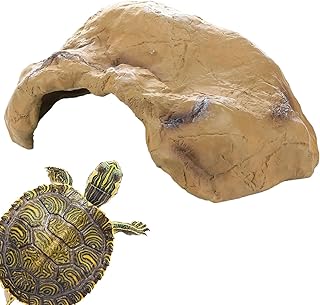 Esconderijo do tanque de peixes de répteis, Turtle Reptile Basking Hide, Acessórios de tanque de caverna de tartaruga esconderijo para répteis, lagartos, tartarugas, peixes, anfíbios, dragão Novent