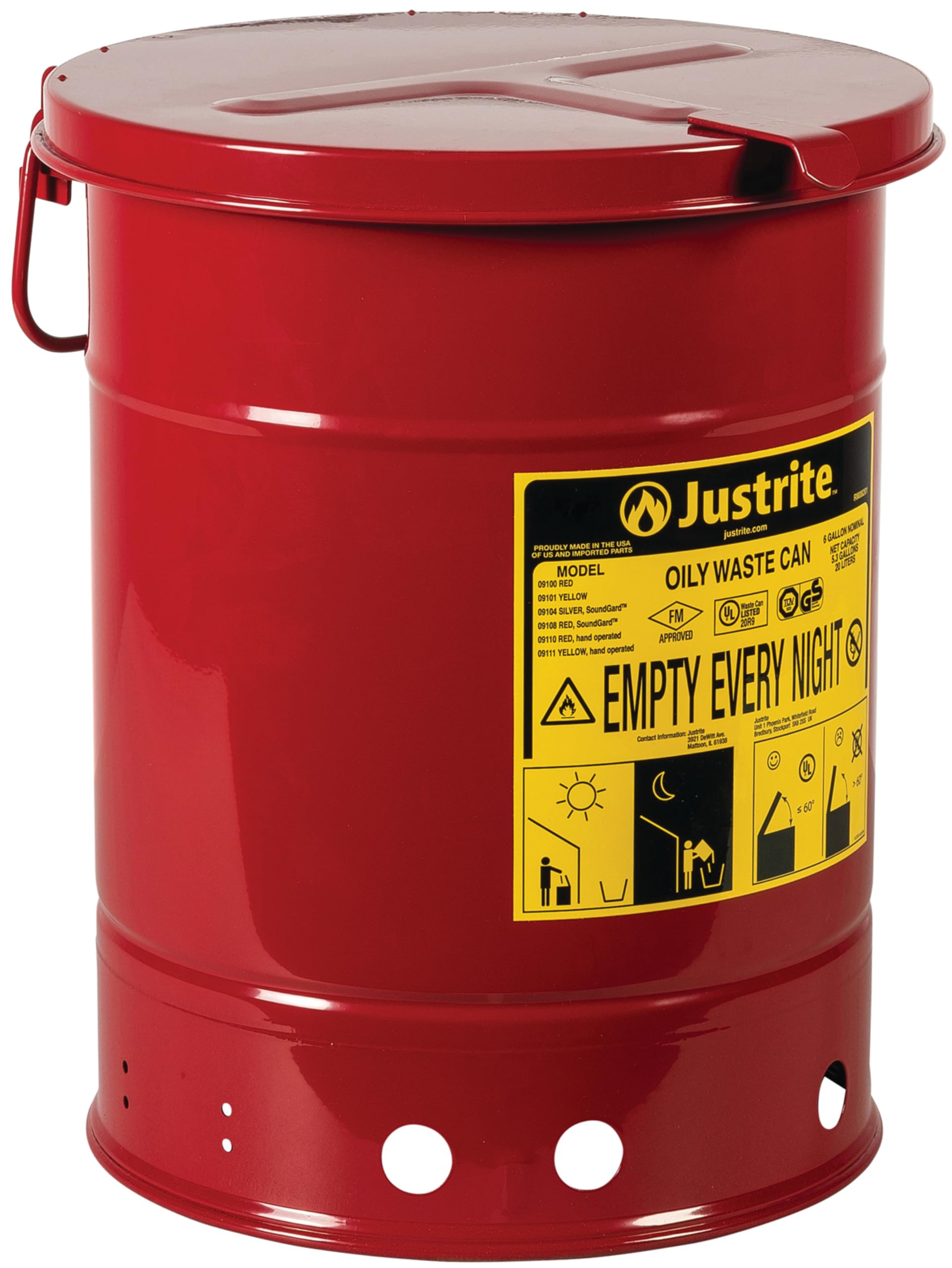 Justrite 6 Gallon Galvanized Steel Oily Waste Can — Amazon image 30