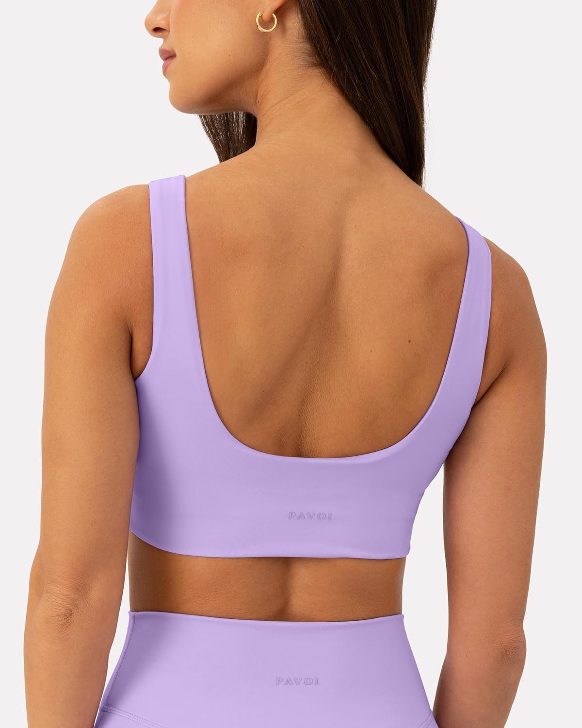 PAVOI ACTIVE Curve Hem Scoop Neck Sports Bra for Women - Medium Support Buttery Soft Low Cut Workout Yoga Bras - FlexFlow - Image 2
