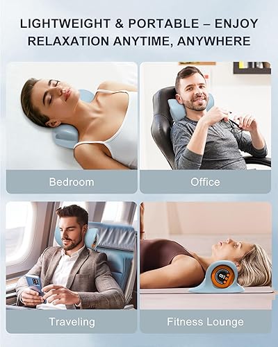 Miniatura 9 de Masajeador de cuello mejorado 2025 con calor, pulso y vibración, 3 modos, diseño ergonómico, masajeador portátil de cuello y hombros para relajación