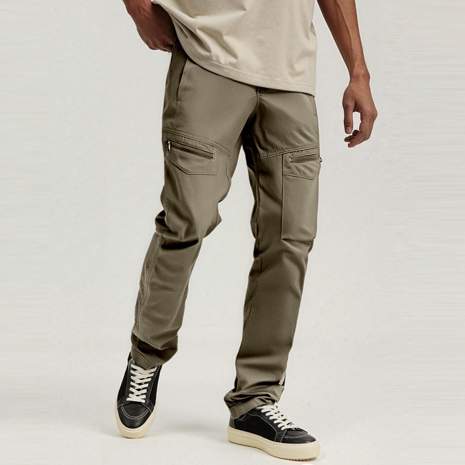 Pantalon cargo 2026 pour homme - Pantalon de randonnée convertible à séchage rapide - Imperméable - Léger - Fermeture éclair - Avec 5 poches profondes - Printemps et été