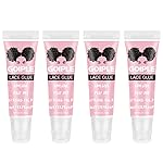 Wig Glue for Lace Front Lace Wigs, 0.5 OZ Waterproof Lace Front Wig Glue for Wigs, Strong Hold Transparent Adhesive for Hair Replacement Invisible Hair Bonding Wig Adhesive (4PCS)