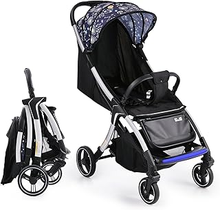 Sivio Compact Baby Stroller, Lightweight All Aluminum Frame Toddler Stroller, Multiposition Recline, Extend Canopy, Big Wheels, 5-Point Harness, Infant Travel Stroller, Convenience for Airplane