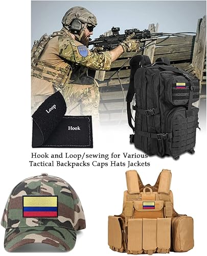 Miniatura 4 de 2 parches de bandera de AliPlus Colombia bordados tácticos militares moral parche apliques gancho y bucle